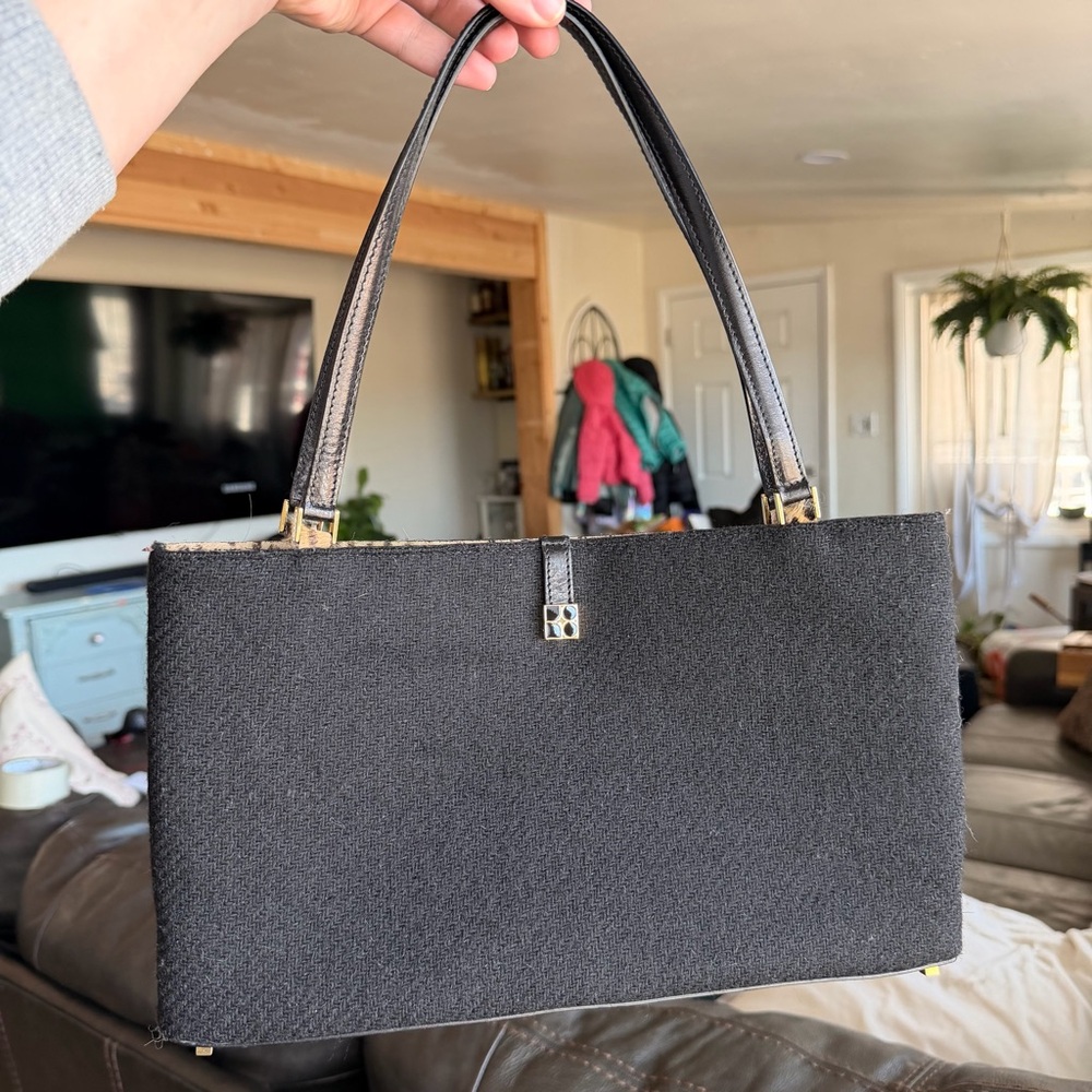Italian calf hair wool Kate Spade Black Shoulder Bag